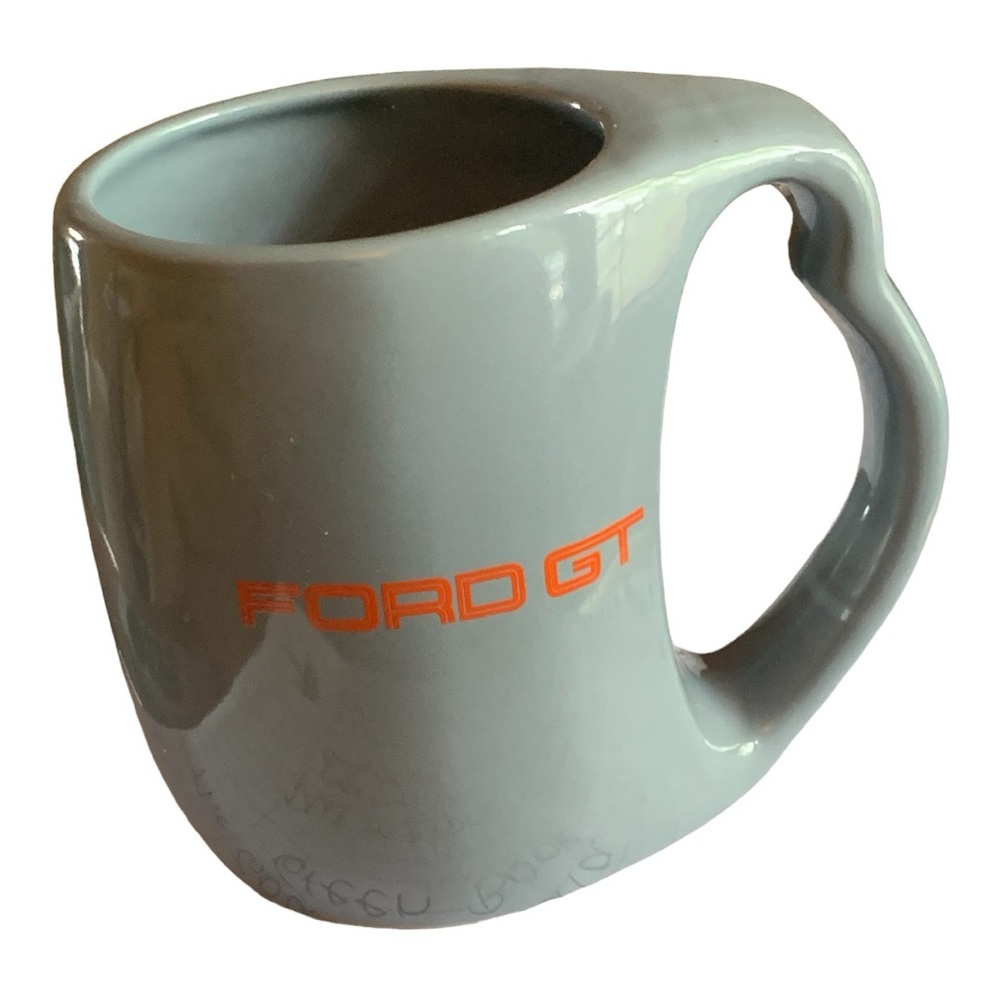 Ford GT Coffee Mug Cup Blue Ceramic Red Letters RARE